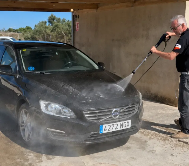 Car being washed