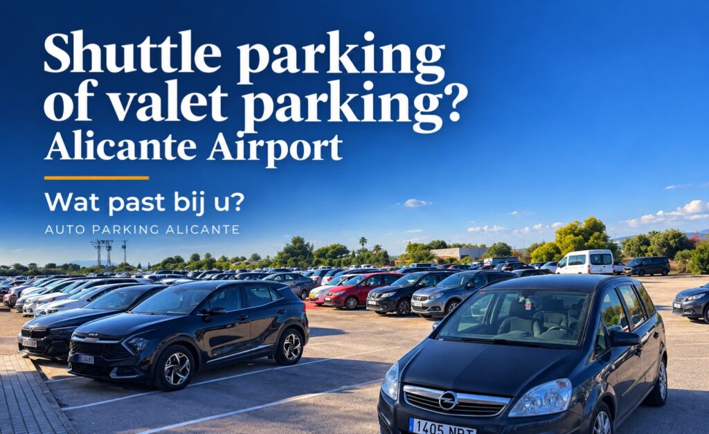 Shuttle parking of valet parking bij Alicante Airport